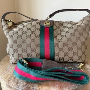 NEW Medium Brown Travel Nylon Shoulder Bag